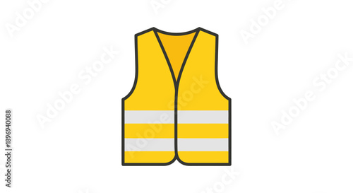 Yellow Safety Vest with Reflective Stripes Protective Gear for Visibility.