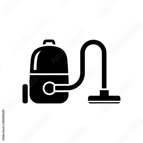 Vacuum Cleaner Icon Illustration – Household Cleaning Equipment Silhouette