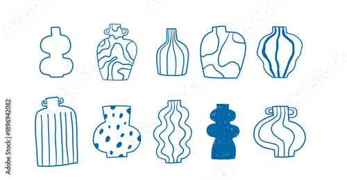 Ceramic classes vector illustration. Pottery workshop poster. Hand drawn texture ceramic vase. Art school and pottery studio