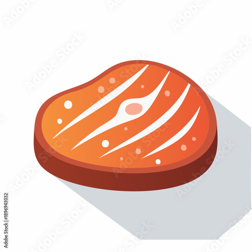 Fried Egg on White Plate Illustration.