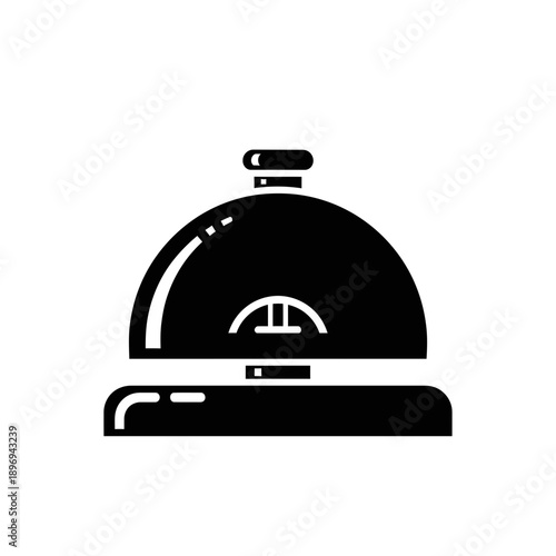 Hotel Service Bell Icon Illustration – Reception Desk Call Symbol