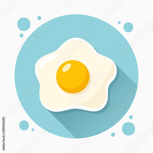 Fried Egg Yolk Breakfast Food Illustration.