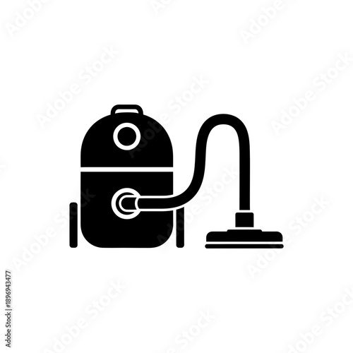 Vacuum Cleaner Icon Illustration – Household Cleaning Equipment Silhouette