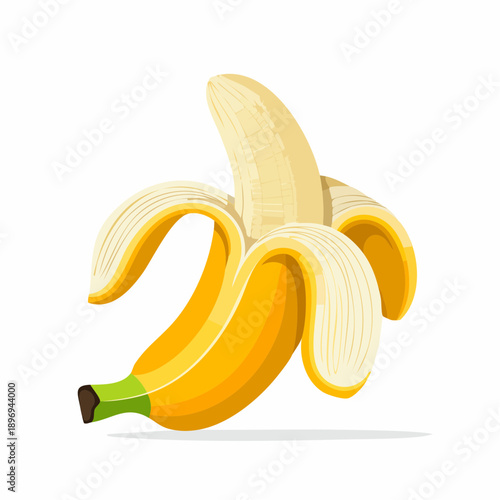 Peeled banana with yellow fruit segments.