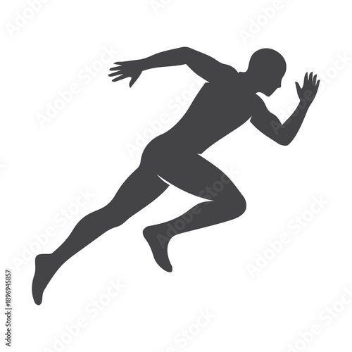 A dynamic image of a runner in full stride captured as a striking black silhouette