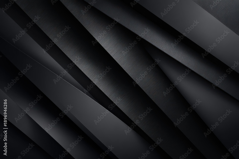 Obraz premium Black abstract banner background showcasing layers of deep black fabric with intricate textures and folds creating a modern, elegant design suitable for various artistic and promotional applications