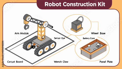 Robot Construction Kit Assembly Diagram for STEM Education Engineering Projects Building Future Technology