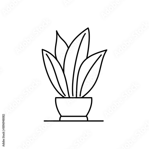 サンスベリアをイメージした観葉植物アイコン