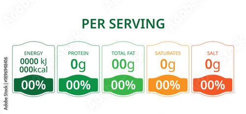 Nutrition Facts information label vector for cereal box package, for calories, cholesterol and fats food table information.