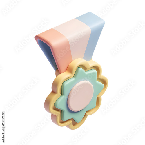 Clay medal icon representing achievement success and education r