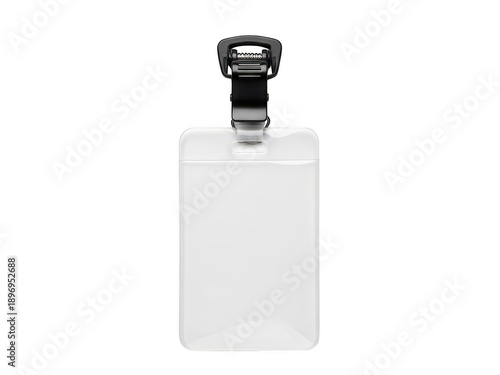 Blank white id card holder with retractable badge