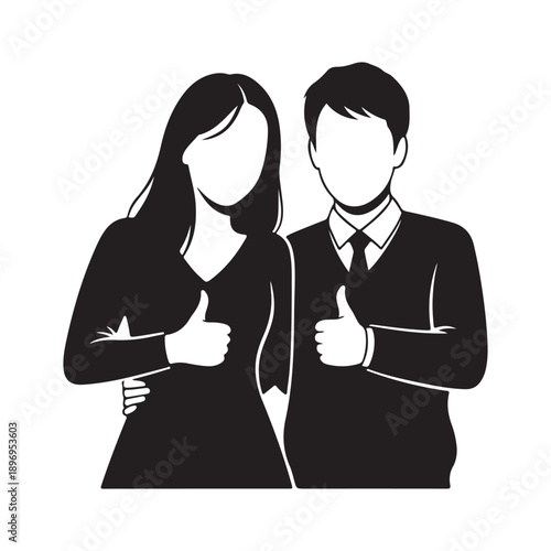 vector illustration of silhouette of a couple