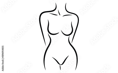 Abstract feminine body outline, minimalist line art