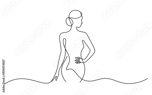Elegant female figure, minimalist line art
