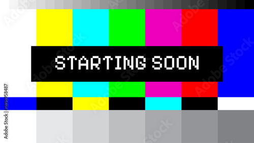 Retro TV Test Pattern Starting Soon Screen