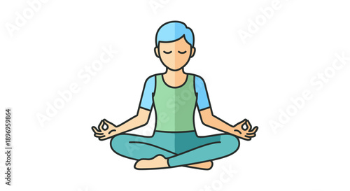 Person Meditating in Lotus Pose with Eyes Closed.