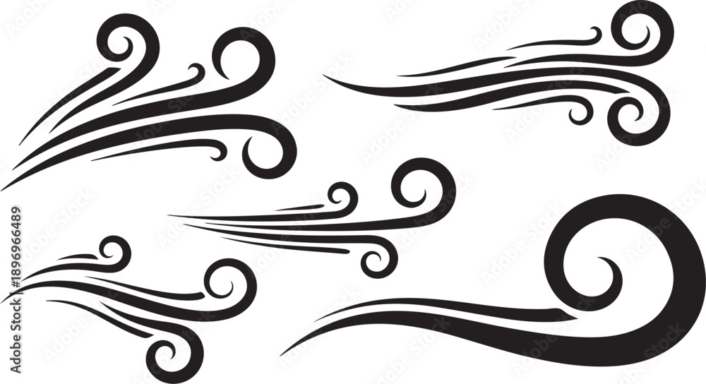 Fototapeta premium Swirling Black Lines on White Background Vector Illustration Design