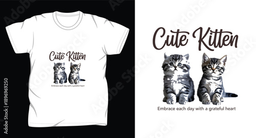 cat graphic vector art t-shirt print template