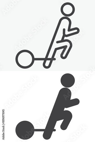 Debt burden person tax icon set in different style. Line and outline with solid version, editable stroke vector icon sign and symbol. Financial debt tax icon.