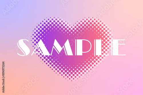 ハート グラデーション カラーハーフトーン 背景 壁紙