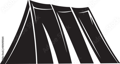 Black and White Illustration of a Mountain Peak Silhouette