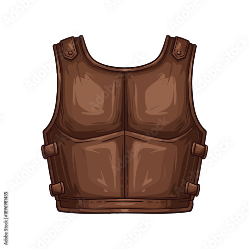 Brown bulletproof vest on white background