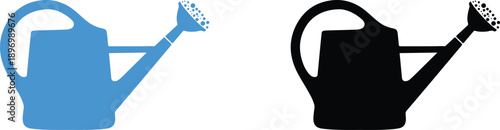 Watering can with handle pouring water isolated on transparent background for gardening illustration