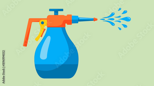 Blue Spray Bottle with Orange Trigger.