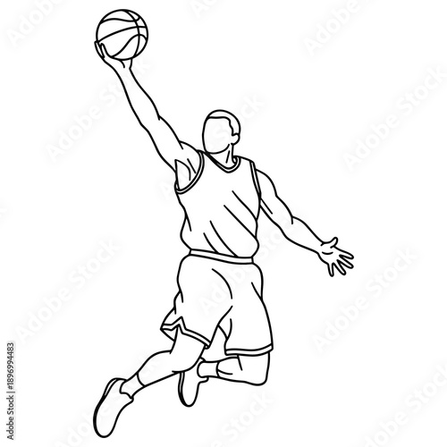 Basketball Player Dunking Illustration