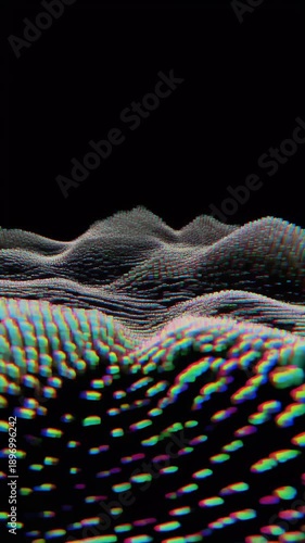 Wallpaper Mural Pixel Distortion Wave Slowly Fading on Black Background – Digital Glitch Ripples, Abstract Motion, and Subtle Visual Effect Torontodigital.ca