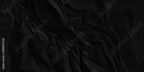 Paper texture background, Old paper background ripple soft black pattern wave crumple. Crushed and creased soft paper. Abstract wrinkle effect grunge and rough backdrop vintage page.