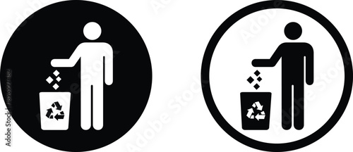 Recycling and trash symbols