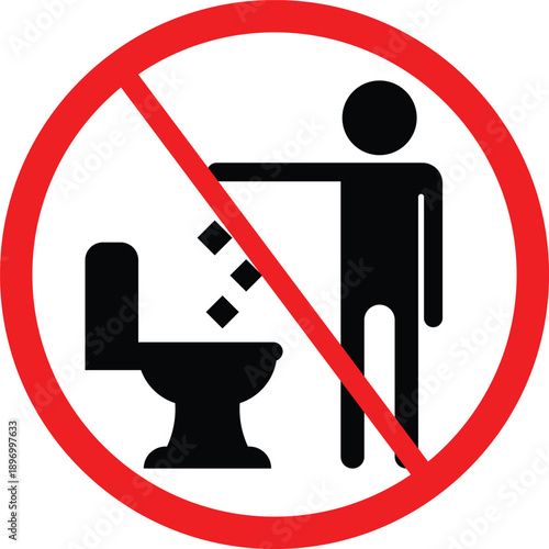 No urinating outside the toilet sign