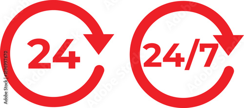 24 hour and 24 7 service symbols