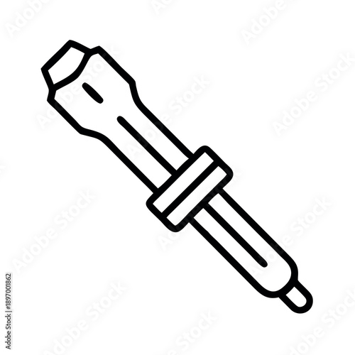 Simple line icon of a dropper, symbolizing liquid measurement, science, or cosmetic application