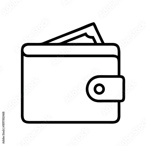 Wallet icon with cash, finance, money, banking, payment, shopping, economy