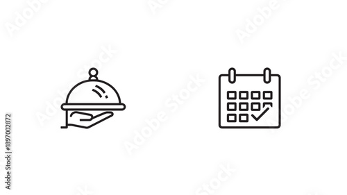 icon collection for professional business management, hospitality services, and digital education platforms