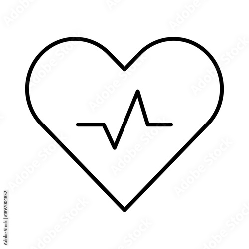 Heartbeat heart vector illustration flat design
