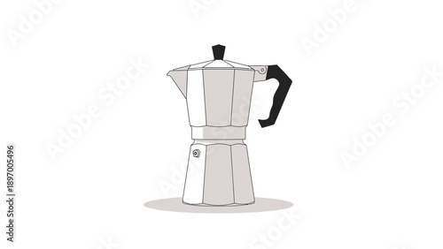 Classic Moka Pot Espresso Maker for Coffee Preparation.