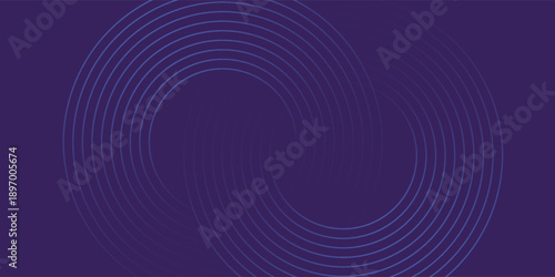 Blue abstract background with glowing circles. Swirl circular lines pattern. Geometric spiral. Twirl element. Modern graphic design. Futuristic technology concept. Vector illustration