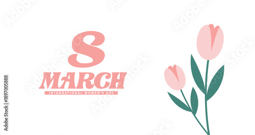 International women day poster with abstract Background