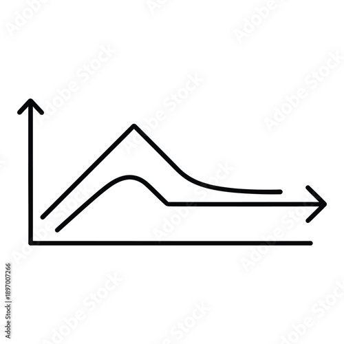 Line graph showing rising and falling trends on a transparent background, symbolizing market volatility, economic cycles, and data fluctuations.