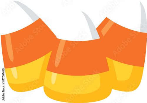 Three candy corn for halloween or sweet treats