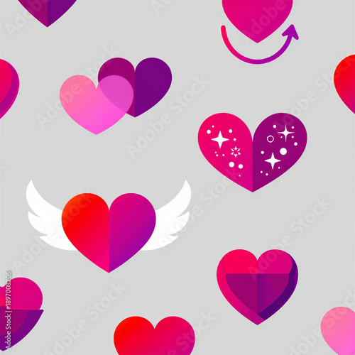 Seamless heart pattern background for Valentine love and romantic design