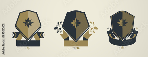 Classic noble aesthetics inspired by heritage and tradition set, refined symbol that convey dignity, prestige and timeless authority.