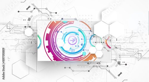 Abstract technology background. Communication concept, futuristic digital innovation background. Vector illustration