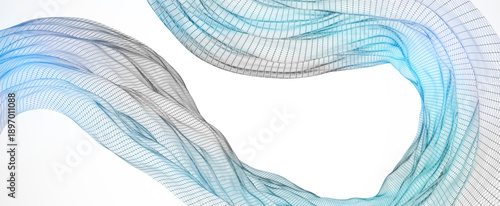 The abstract wave is made in a frame style. Template for science and technology presentation. Vector art.