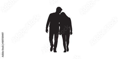 Romantic couple in various poses silhouettes collection set. Couple falling in love different poses isolated on white background silhouette set.,Couple holding hands, man and woman dating, vector 