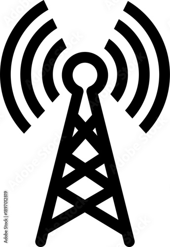 Telecommunication Mast with Signal Waves