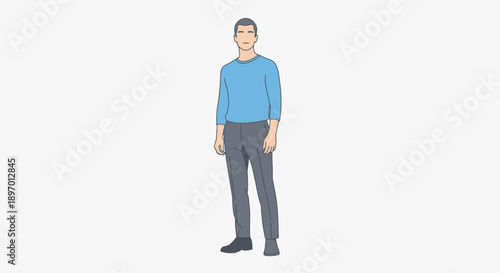 Young man standing confidently in casual attire.